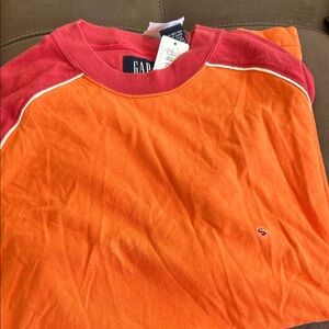 GAP Kids Two-Tone Orange and Red Long Sleeve Tee